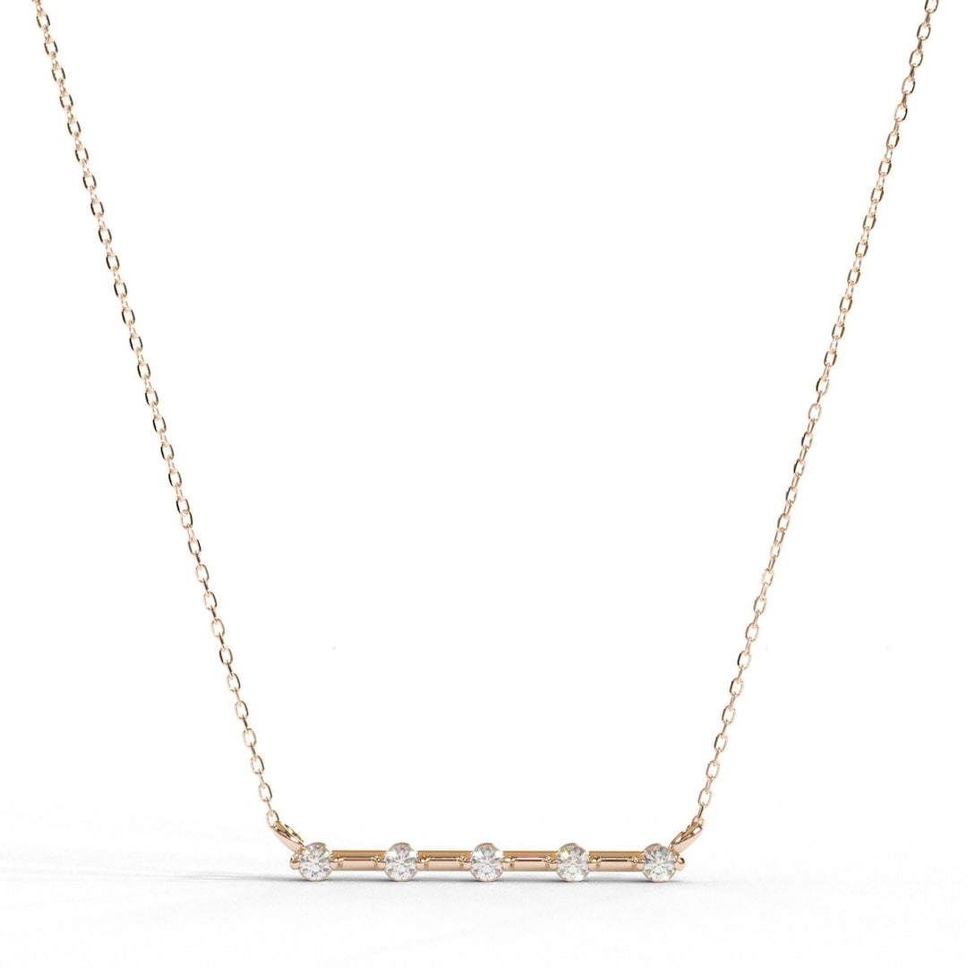 Diamonds and Gold Bar Necklace