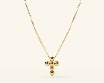 Cross Necklace / 14k Solid Gold Dainty Cross Pendant / Cross Necklace for Women / Christian  Cross Necklace / Gift for her