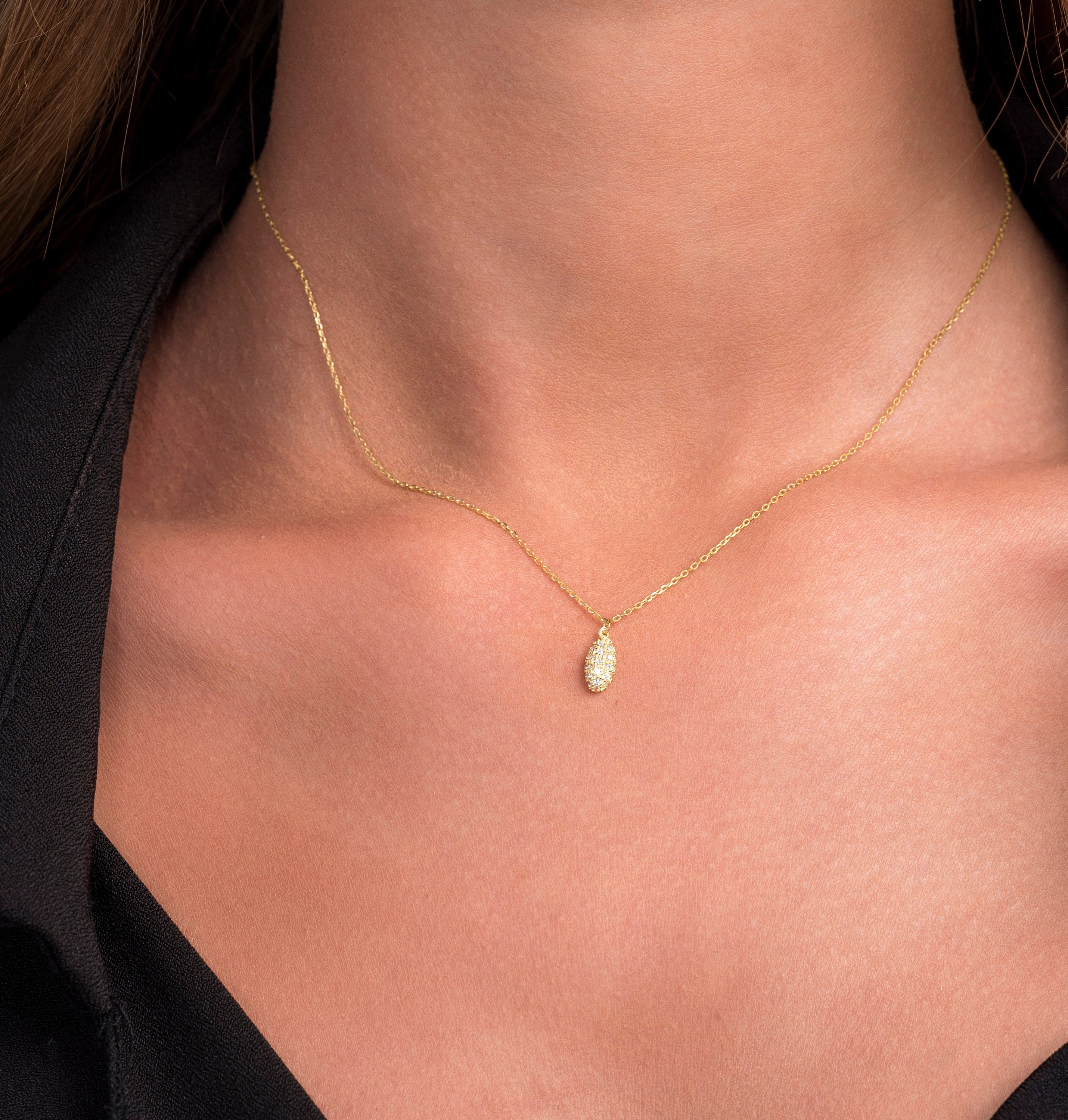 Teardrop diamond necklace gold deals