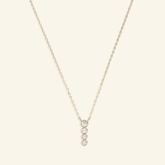 Vertical diamond bar necklace deals