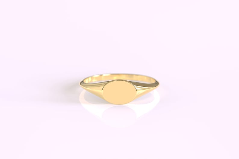 Tiny Signet Ring Custom Letter Ring Initial Ring Personalized Signet Ring Gold Signet Ring Gold Stacking Ring Solid Gold Ring image 2