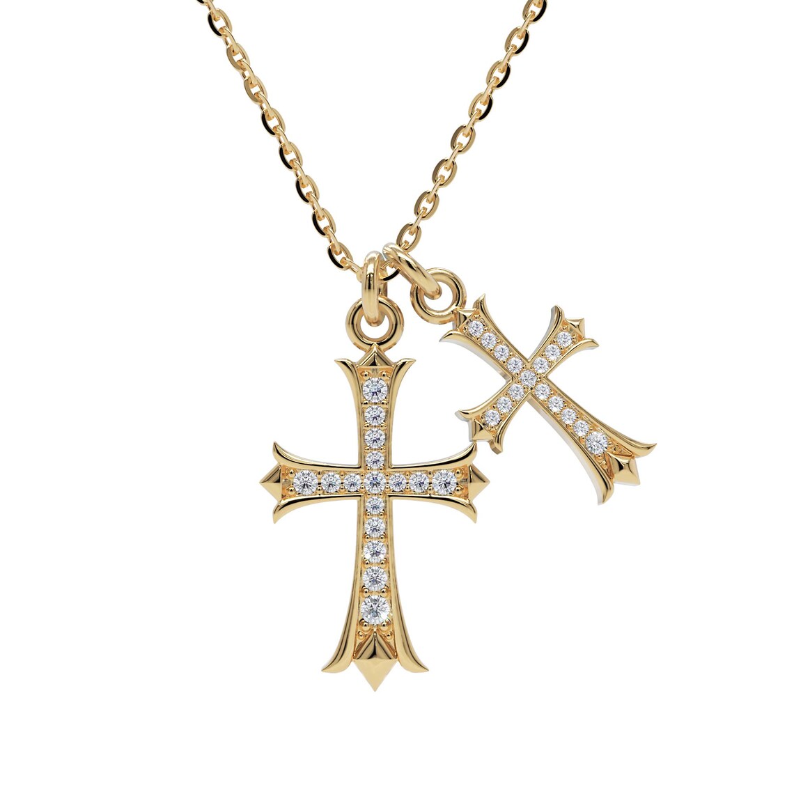 Double Crossed Necklace Gold main image 1