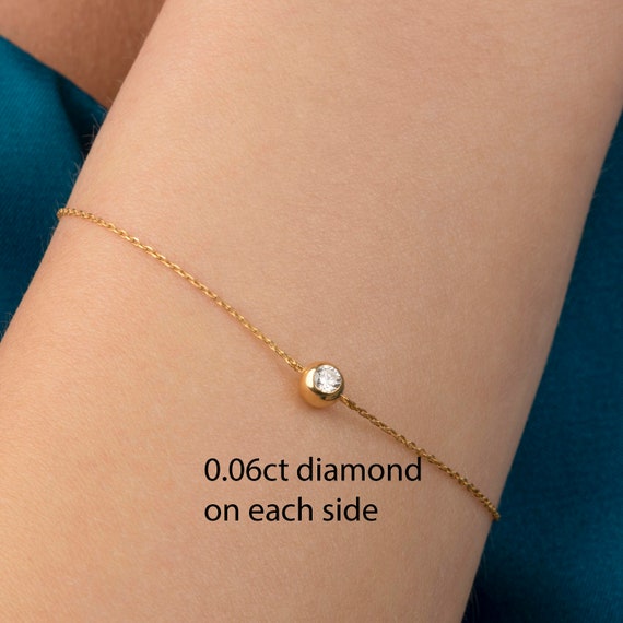 Gold Plated Real American Diamond Bracelet