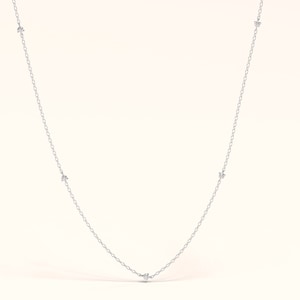 Dainty Diamond Necklace, Tiny Diamond Necklace, Diamond Solitaire Necklace, 14k Solid Gold Necklace for Women, Gift for Her zdjęcie 8