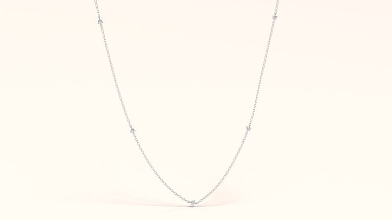 Zierliche Diamant-Halskette, kleine Diamant-Halskette, Diamant-Solitär-Halskette, 14k Solid Gold-Halskette für Frauen, Geschenk für Sie Bild 8