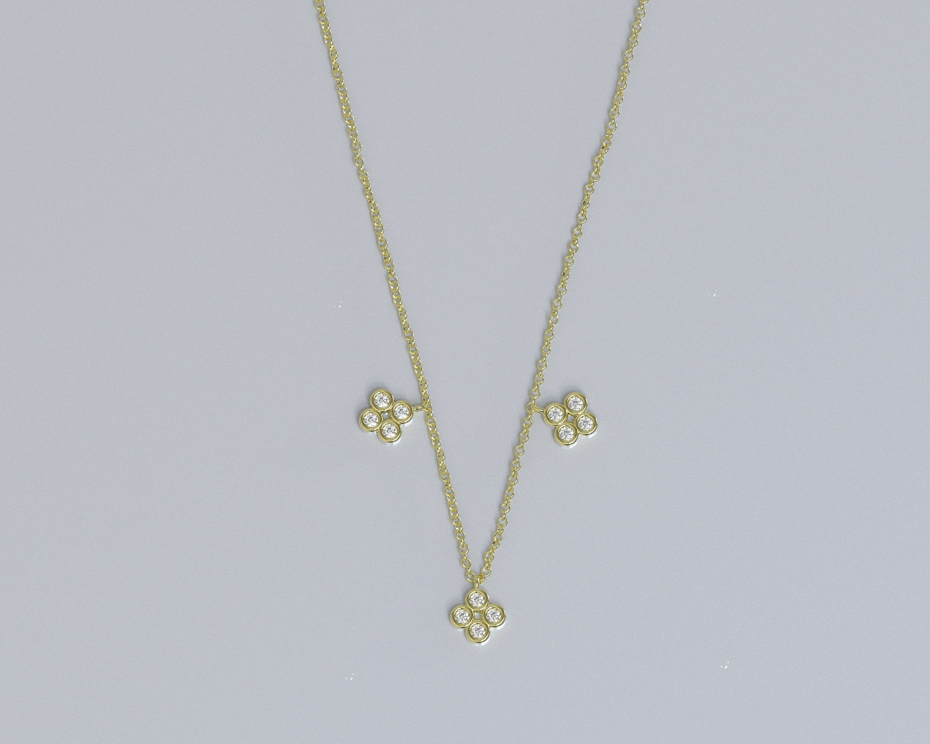 Gold Clover Necklace, Diamond Flower Jewelry, Diamond Leaf Clover, Good  Luck Necklace, Dainty Clover Necklace, Gift for Her - Etsy