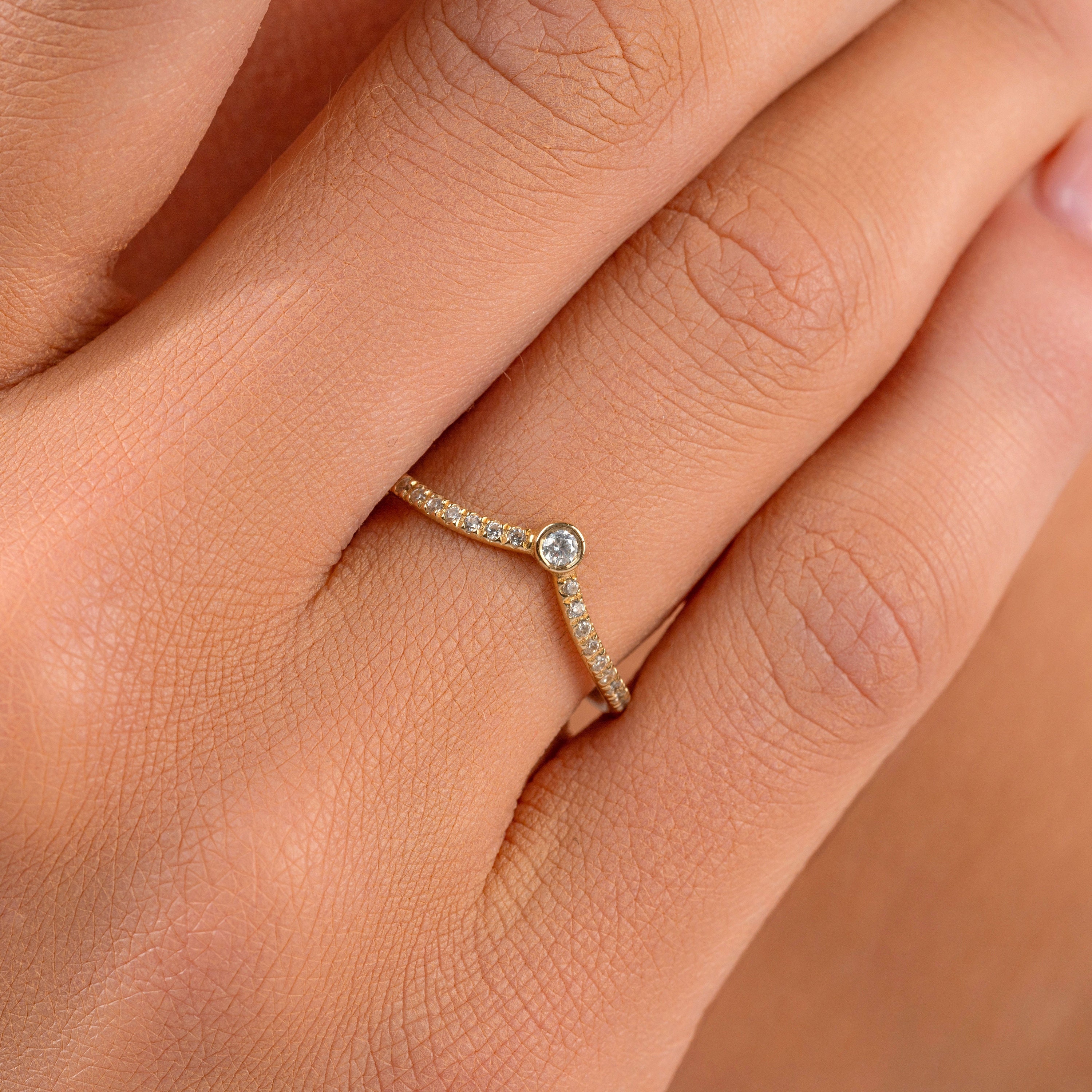 【HYERES LOR】24SS★ Lab Diamond 14K Wishbone Eternity Ring Oval Cut Lab Diamond Eternity Ring (2.0 ct. tw.) - 14K Rose Gold
