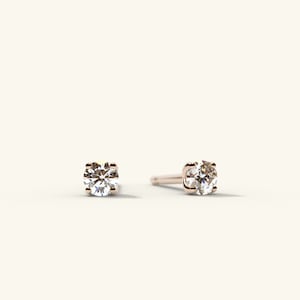 Diamond Stud Earrings / 14K Gold Diamond Prong Setting Earrings / 0.20ct Diamond Studs / Genuine Diamond Stud Earrings / Gift for Her image 5