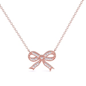 14K Solid Gold Bow Diamond Necklace / Dainty Solid Gold 14k Chain / Solid Gold Necklace / White Gold Necklace / Gift for Her