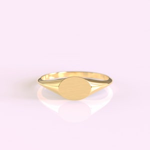 Tiny Signet Ring Custom Letter Ring Initial Ring Personalized Signet Ring Gold Signet Ring Gold Stacking Ring Solid Gold Ring image 6