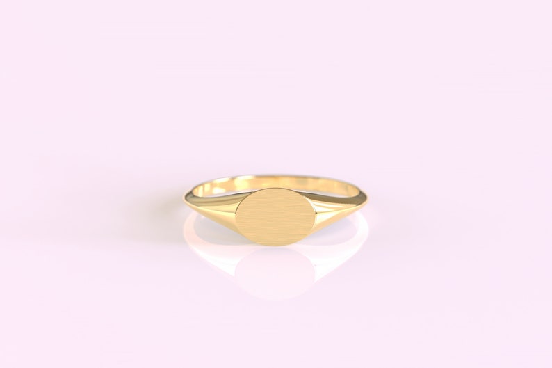 Tiny Signet Ring Custom Letter Ring Initial Ring Personalized Signet Ring Gold Signet Ring Gold Stacking Ring Solid Gold Ring image 6