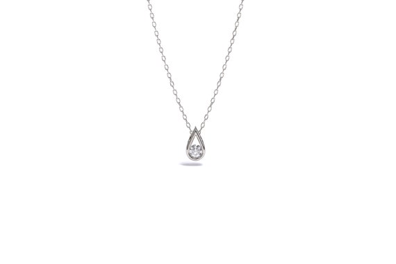 0,16 Carat Diamant Solitär EinStein Halskette In 14 Karat Weißgold