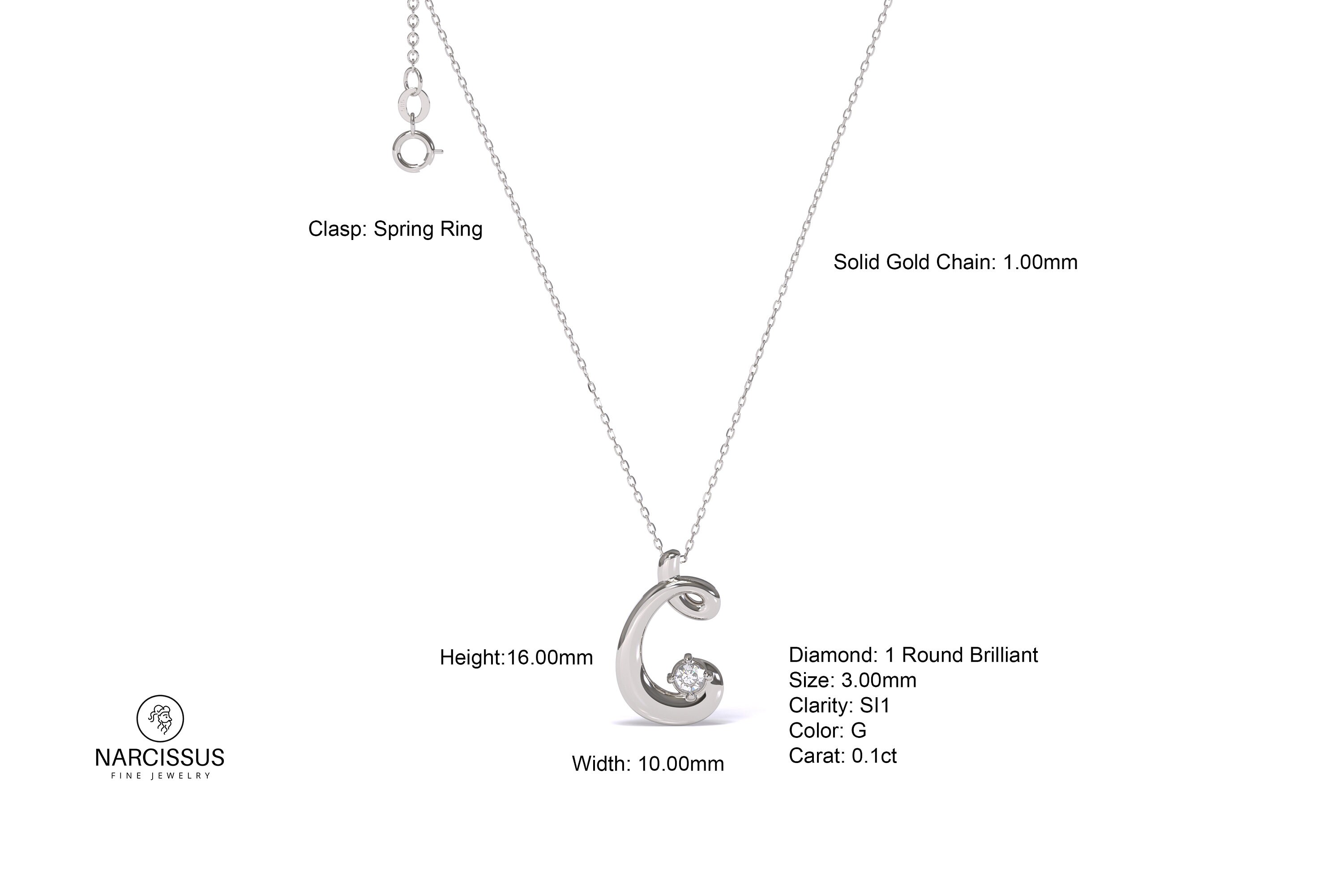 9ct Rose Gold 'M' Initial Adjustable Letter Necklace 38/43cm main image 1