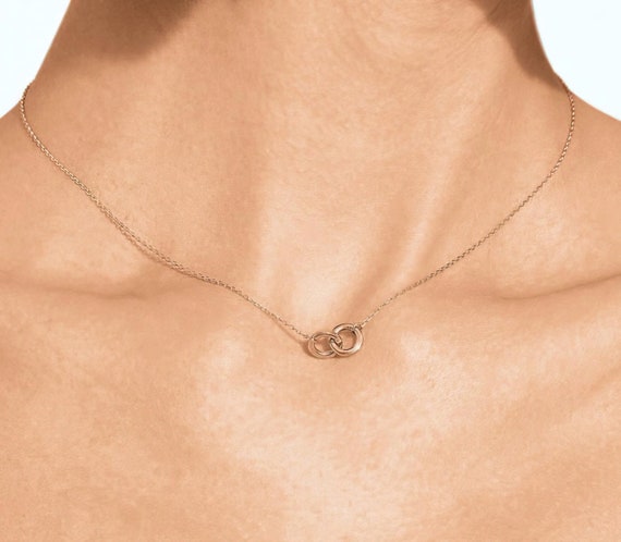 Dainty Double Circle Necklace for 