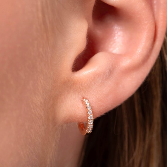 10mm diamond 2024 huggie earrings