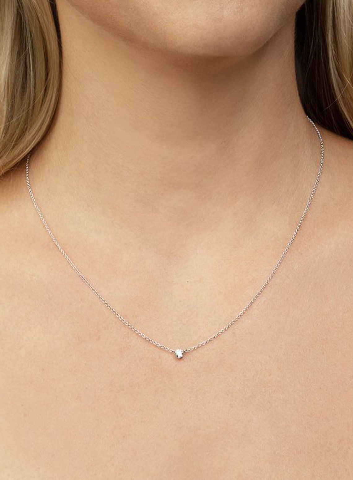 14k Solid Gold VVS Diamond Pendant / VVS Diamond Necklace With Etsy