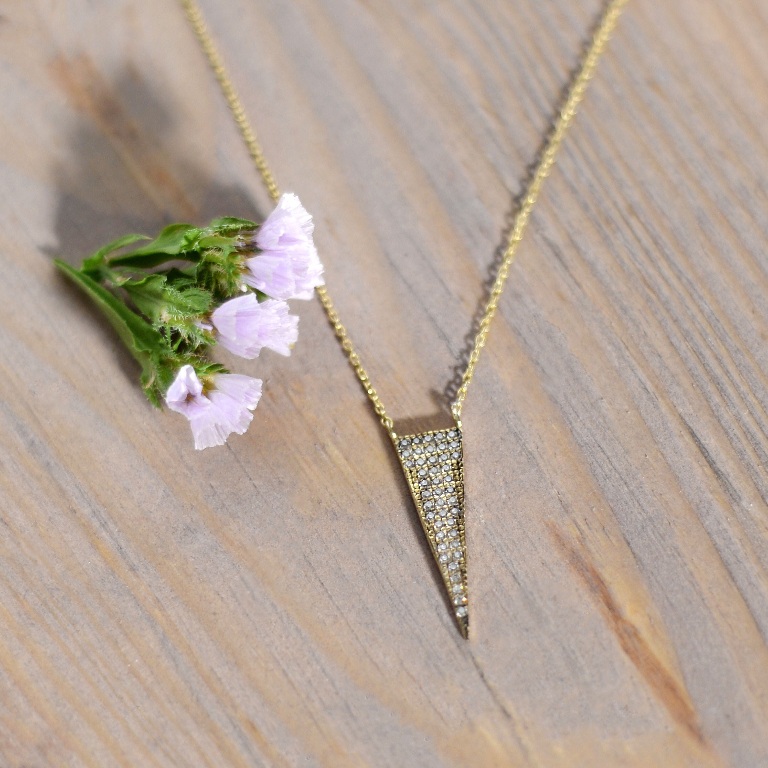 Vertical Bar Necklace / Dainty Geometric Bar Necklace / Etsy