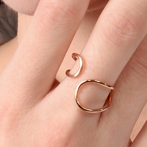 Open Cuff Ring, 14K Gold Open Ring, Open Ring, Cuff Ring, 9K 14K Solid Gold Ring, Minimalist Ring, Bold Ring, Stacking Ring