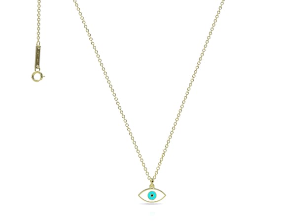 Greek eye necklace white gold clearance