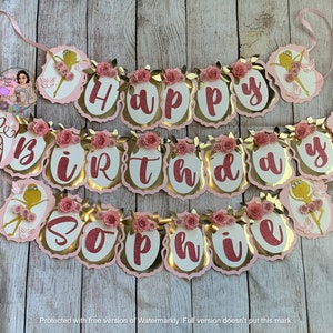 Ballet Floral Birthday Banner, Ballet Banner, Ballet Birthday, Floral Ballerina Banner, Dance Banner