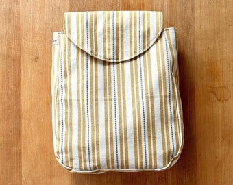 Toddler backpack - Small knapsack for toddlers and babies - Kids striped backpack - Child's golden backpack - neutral stripes diaper bag