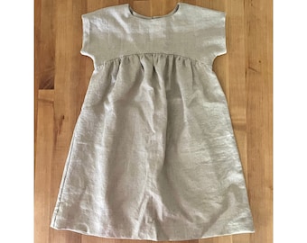 5T Linen dress for baby, toddler, and girls - Linen blend dress - girls frock - toddler dress - Spring Summer dress