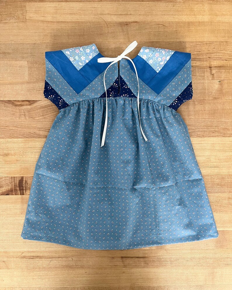 2T Vintage quilt block dress for toddler and girls New dresses made out of vintage quilt blocks toddler dress Spring Summer dress image 5
