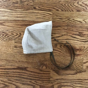 0-3mo Linen sunbonnet - summer bonnet for baby - natural linen baby hat - infant cap