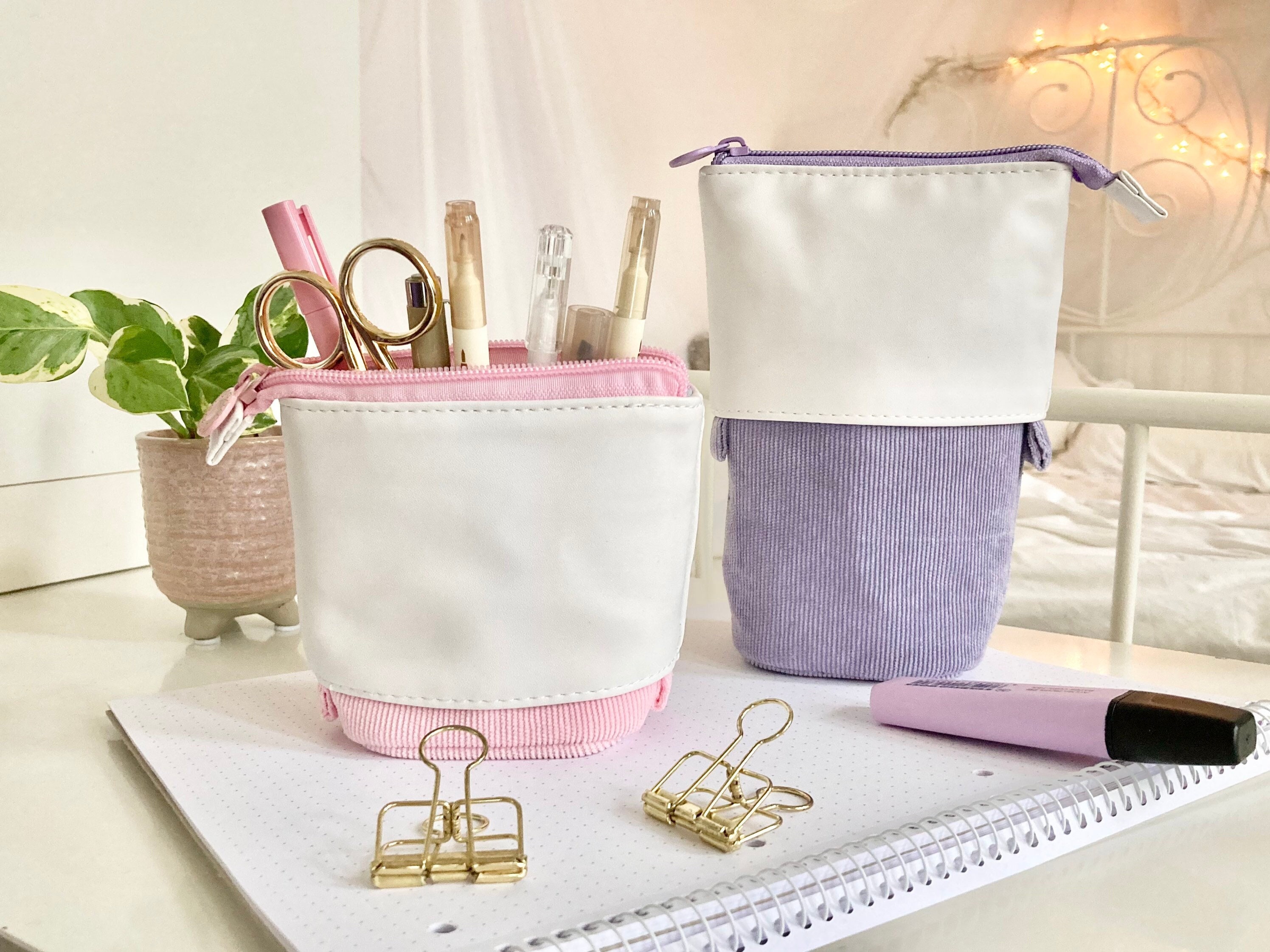 Pencil Case Sewing Pattern Pdf Slide Down Pen Holder Pot Stand up  Telescopic Pouch Fold Down Pop up Retractable Stationery Cosmetic Bag 