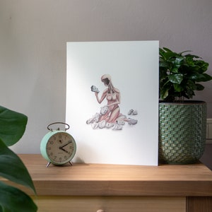Volti sconosciuti - Stampa artistica su carta aquarelle 27 * 35 cm / 10,6 "* 13,8" - illustrazione della salute mentale sulla mancanza della propria identità