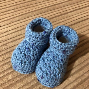 Baby booties. Gorgeous baby booties. Chunky crocheted booties. Handmade crochet . Aran fleck with tweed