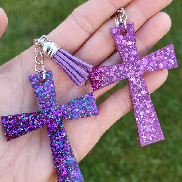 Cross Keychain/Christian Keychain/Resin Cross/Christian gift/Jesus Cross Keychain/Gift