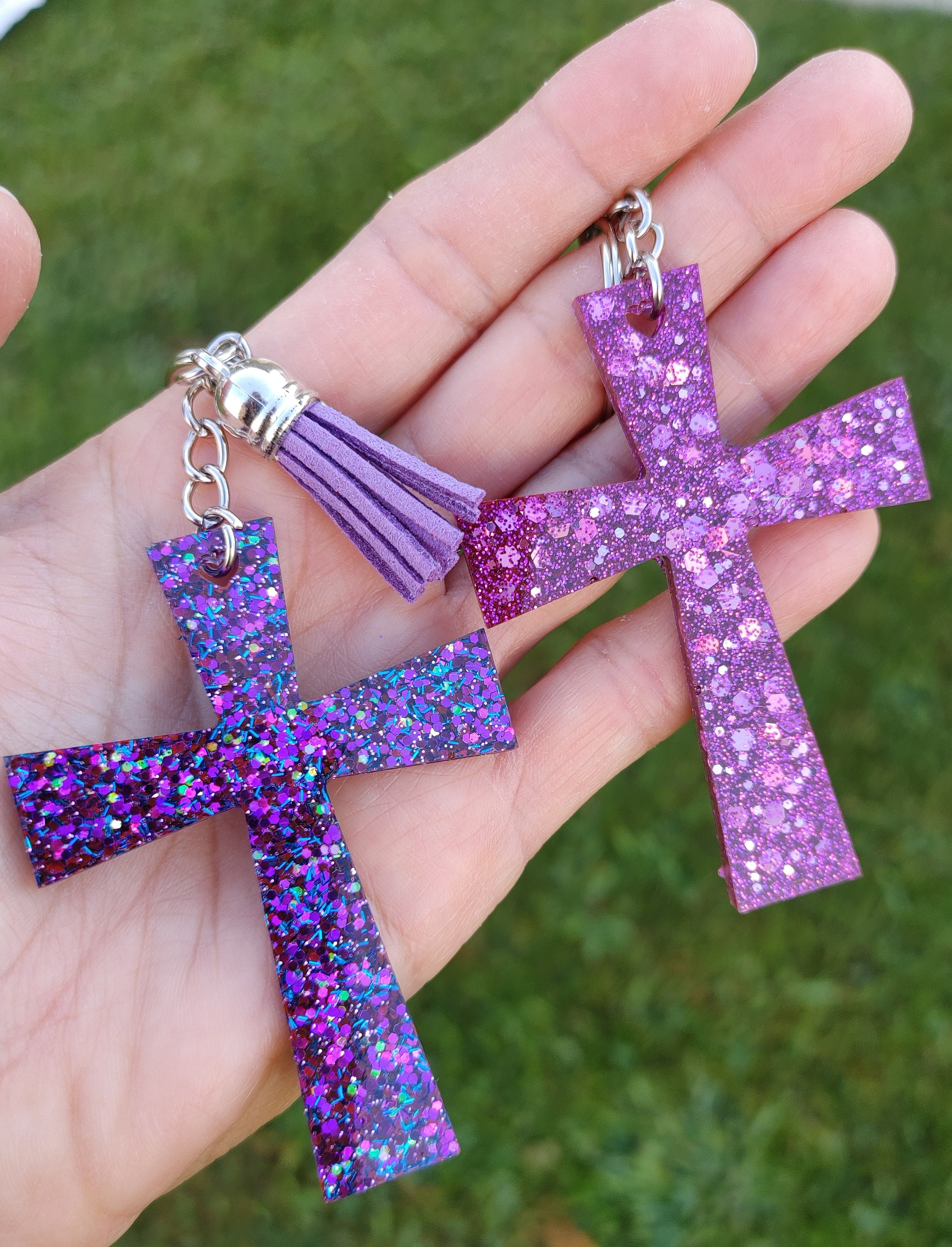 Handmade Beaded Cross Keyrings Key Tags Key Chain Kids Men Women