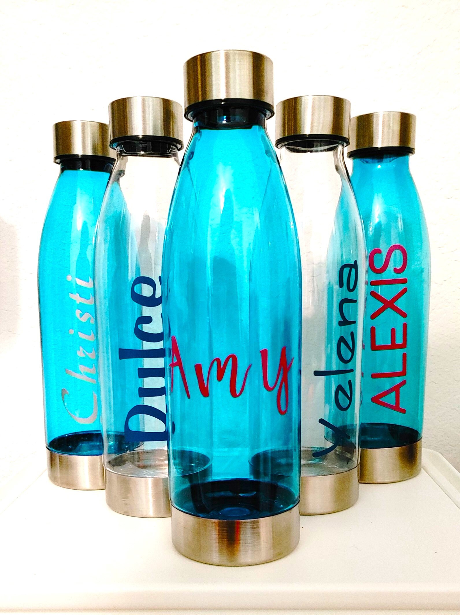 Personalized Water Bottle: Custom Name Vinyl Decal, Stainless Steel - Etsy