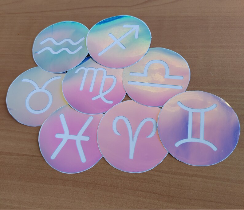 Zodiac Signs/Holographic Zodiac Vinyl Sticker/Car Decal/Laptop Sticker/Horoscope Sticker/Tumbler Sticker/Astrology Sticker/ image 4