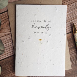 Plantable Seed Card | Happily Ever After | Wildflower | Wedding | Engagement | Anniversary | Handmade A6 Card
