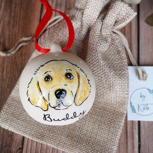 Hand Painted Pet Bauble | Bespoke Pet Portrait | Original Artwork | Unique Christmas Gift