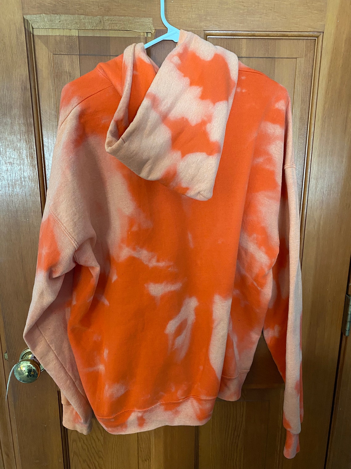 Hane's Orange Bleach Dyed Hoodie Etsy