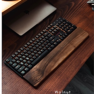 Keyboard Wrist Rest support for Mechanical keyboard Wood keyboard wrist pad Hand rest Keychron Oak Maple Spruce image 10