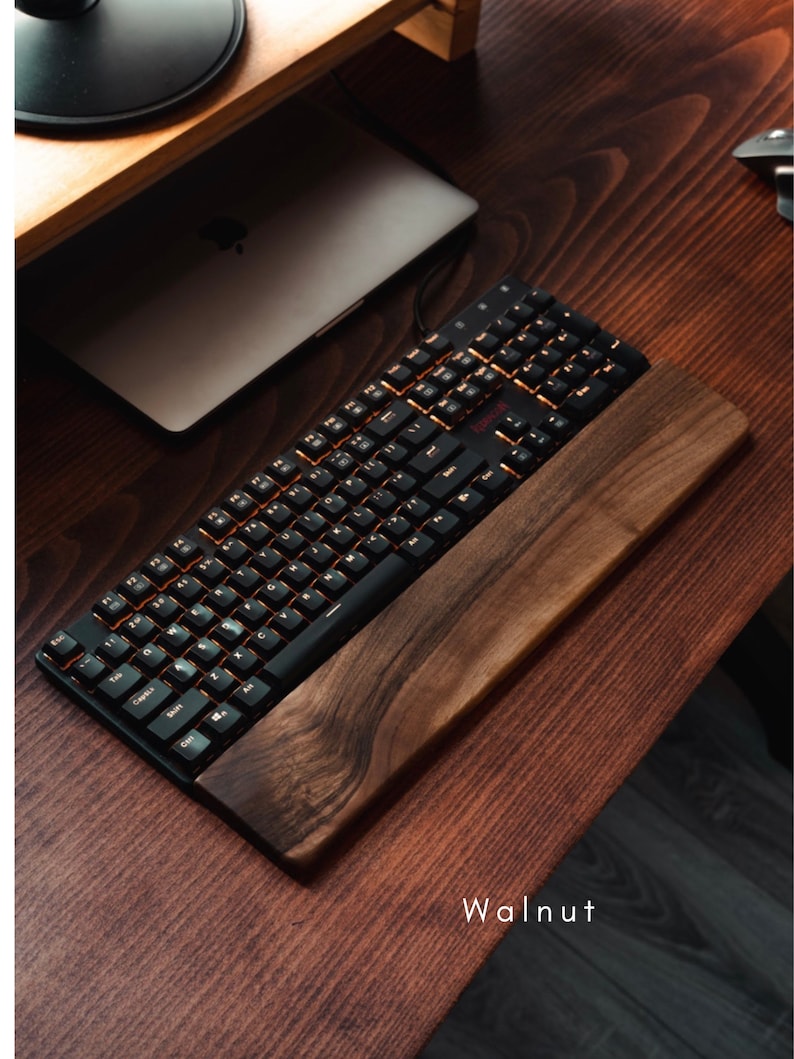 Keyboard Wrist Rest support for Mechanical keyboard Wood keyboard wrist pad Hand rest Keychron Oak Maple Spruce image 10