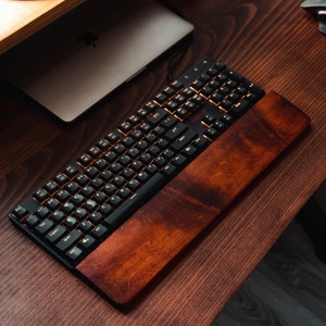 Keyboard Wrist Rest support for Mechanical keyboard Wood keyboard wrist pad Hand rest Keychron Oak Maple Spruce image 8