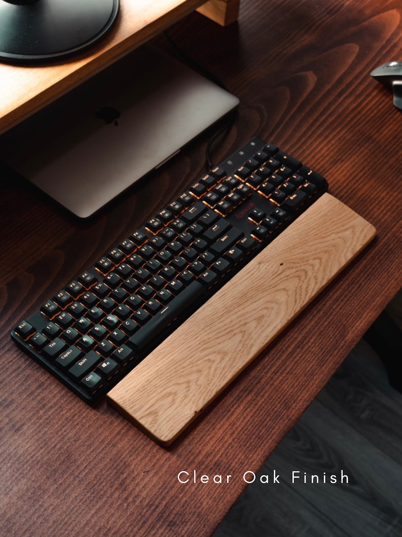 Keyboard Wrist Rest support for Mechanical keyboard Wood keyboard wrist pad Hand rest Keychron Oak Maple Spruce image 3