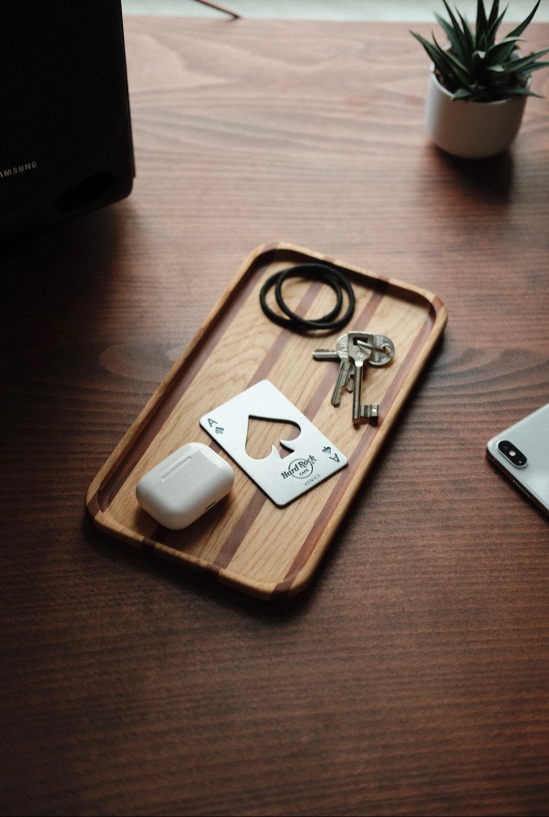 Solid Wood Catchall Tray Wallet Tray Desk Organizer Table - Etsy