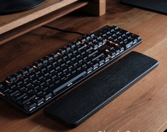 Black Keyboard Wrist Rest support for Mechanical keyboard | Wood keyboard wrist pad | Hand rest | Keychron | Oak | Maple | Spruce