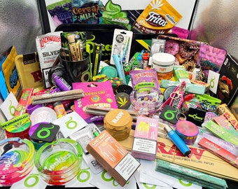 Stoners Mystery Box | Care Package | Cones | Grinders | Roach Tips | Lighters | Blunt Wraps | Smoke Boxes | Rizla | Stash Pot | 1000+ Sold