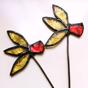 Stained Glass Daffodil Stem, Pot Decoration
