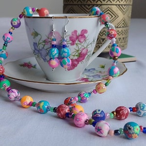 Jewellery set for teens, jewellery for women, polymer clay jewellery, colourful jewellery, cute jewellery, jewellery gift, pastel jewellery