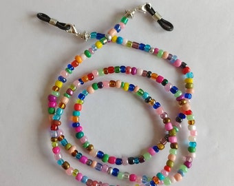 Glasses chain rainbow, beaded glasses chain, multicoloured glasses chain, Christmas gift for women, birthday gift ideas, sunglasses chain