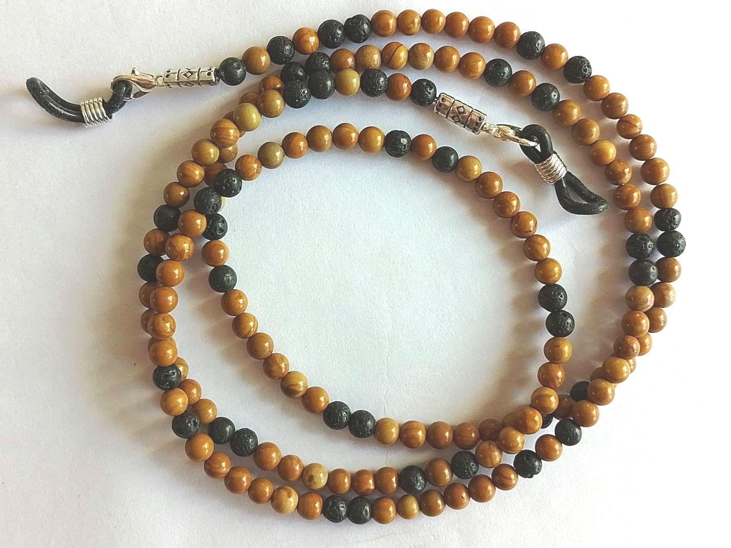 Glasses chain for men, men's glasses chain, beaded glassed chain, eyeglass chain, glasses chain gemstone, men's accessories, men's jewellery