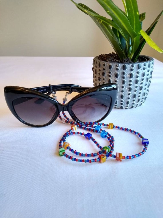 Millefiori Beaded Glasses Chain: Murano Style Jewelry  display picture 1